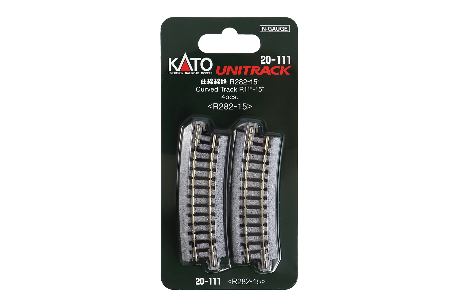 Kato 20-111 Gleis gebogen R 282-15° 4 Stück 1:160 Spur N Neu