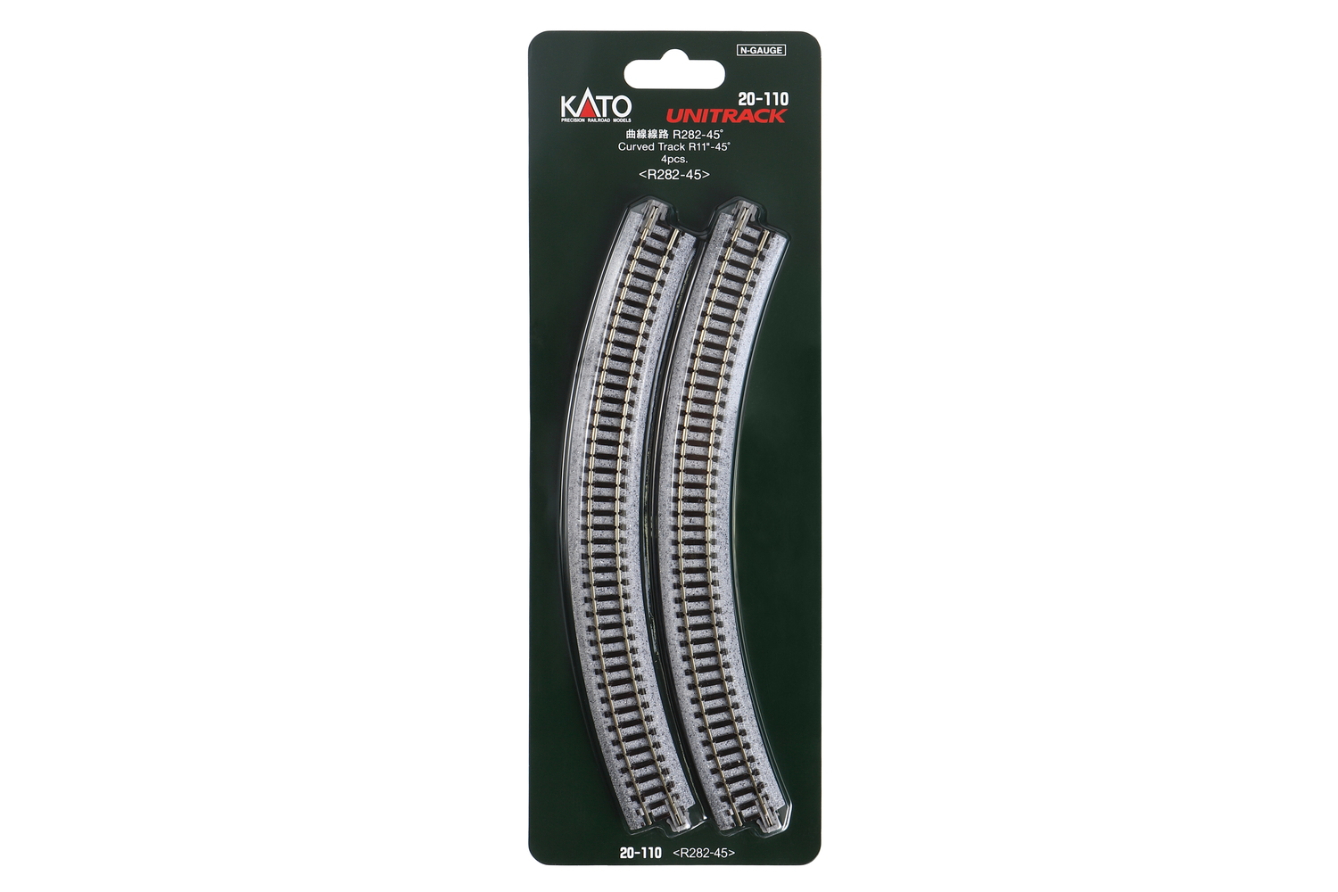 Kato 20-110 Gleis gebogen R 282-45° 4 Stück 1:160 Spur N Neu