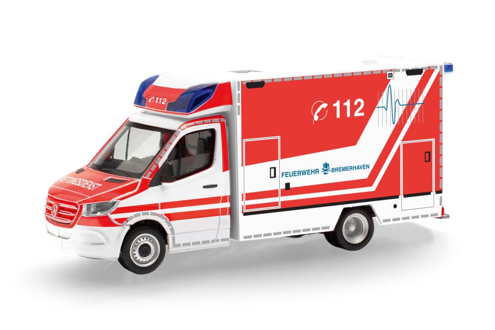 Herpa 099462 MB Sprinter 18 RTW FW Bremerha 1:87