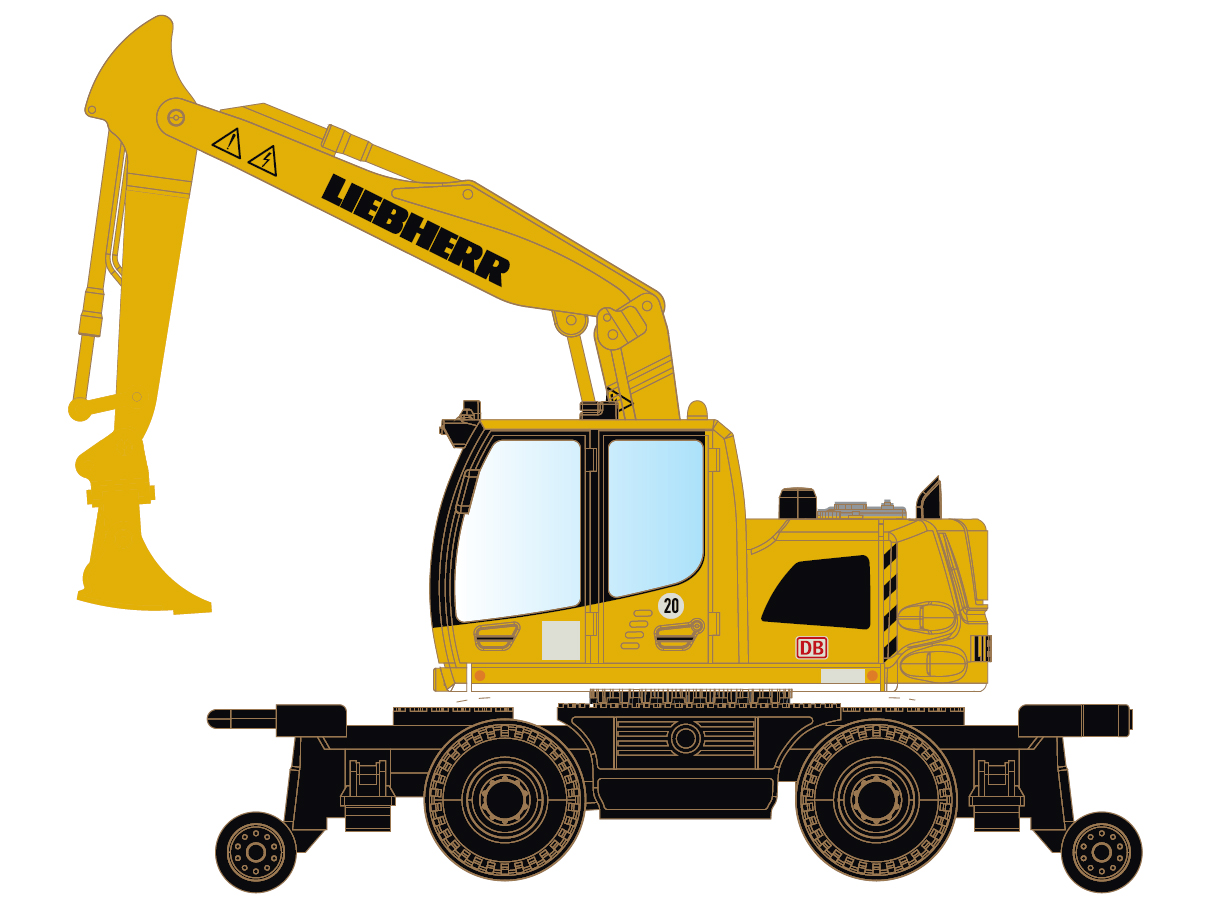 Minis LC4270 Zweiwege-Bagger Liebherr A922 Rail - DB Bahnbau Spur N