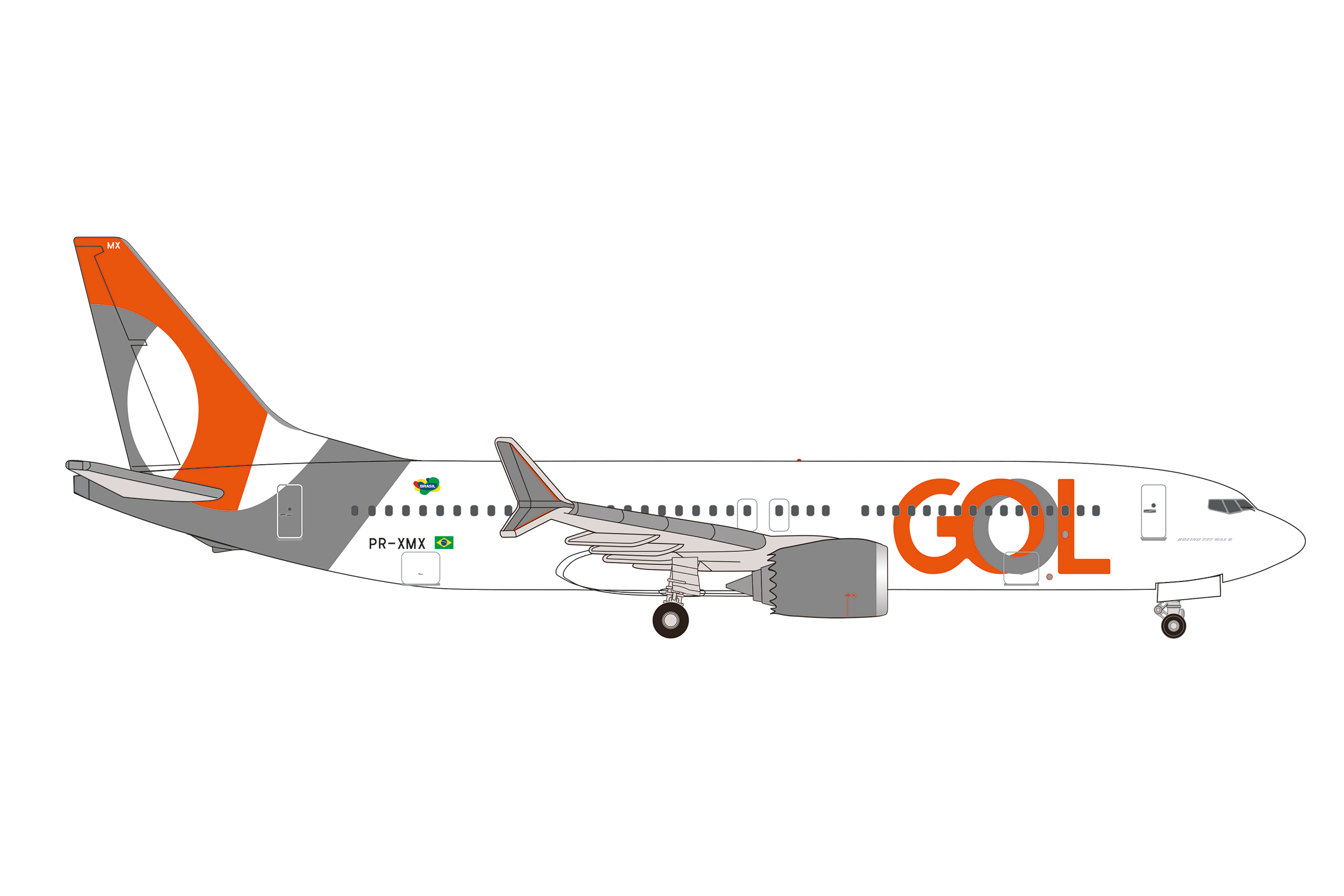 Herpa 538459 GOL Linhas Aéreas Boeing 737 Max 8 PR-XMX 1:500