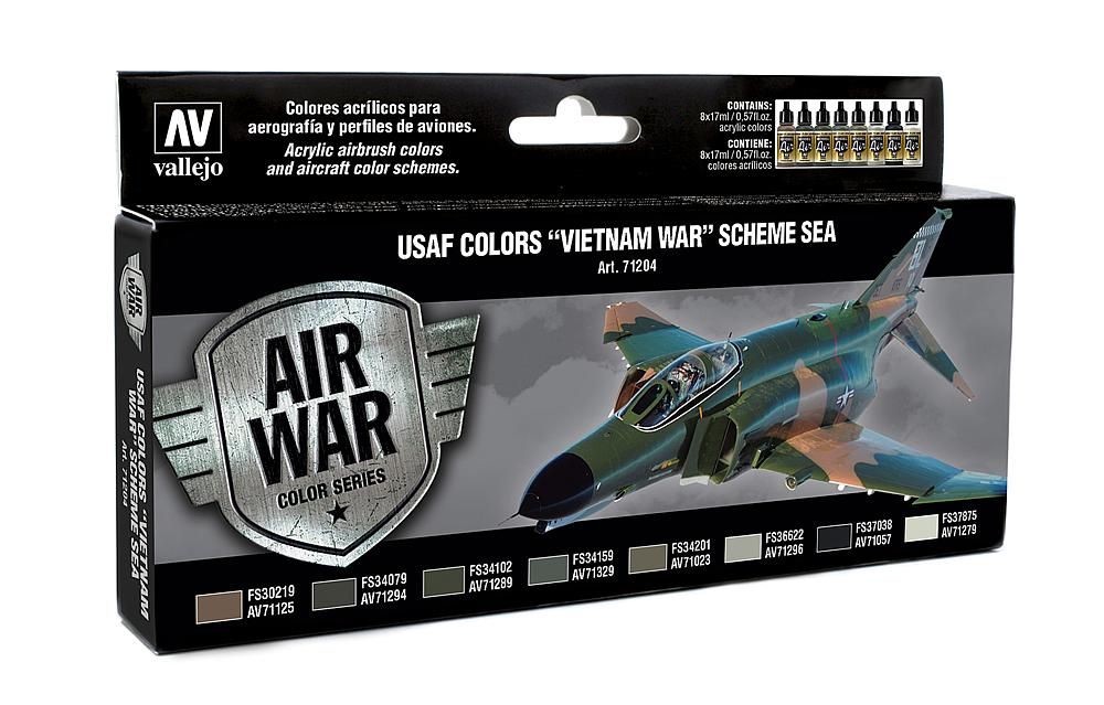 Vallejo 71204 Farb-Set, USAF Vietnam-Krieg, Schema SEA - 8 x 17 ml