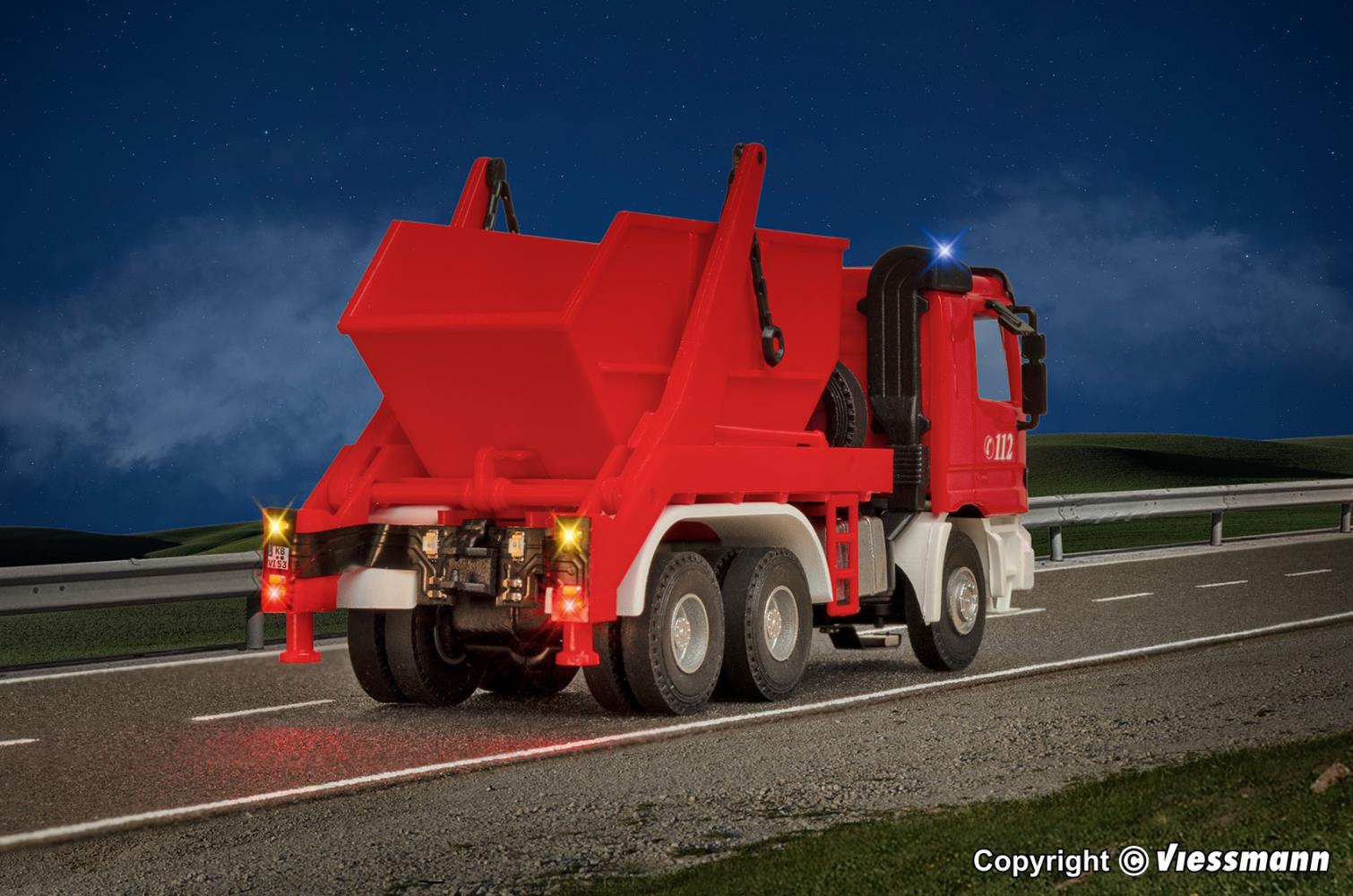 Viessmann 8053 Feuerwehr MB ACTROS 3-achs Absetzkipper Spur H0