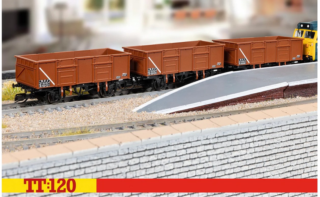 Hornby TT6039 BR - 21T Mineral Wagon - Triple Pack 1:120 Spur TT