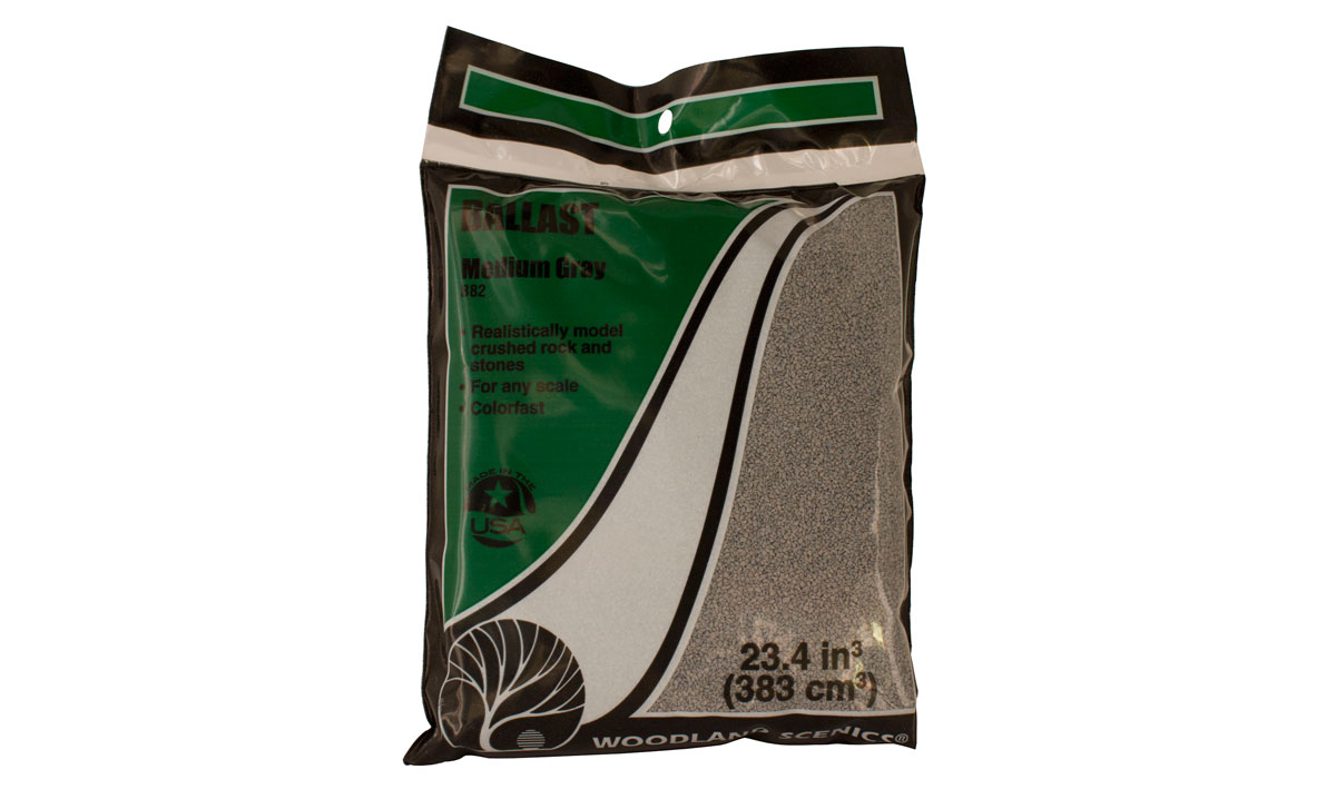 Woodland Scenics B82 Schotter grau mittel 21.6 in3 (353 cm3) Neu OVP