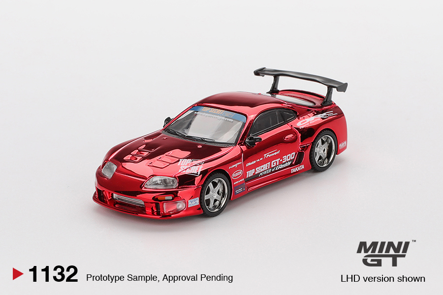 Mini GT MGT01132-L 1:64 TOYOTA SUPRA (A80) TOP SECRET GT-300 RED CHROME 2014