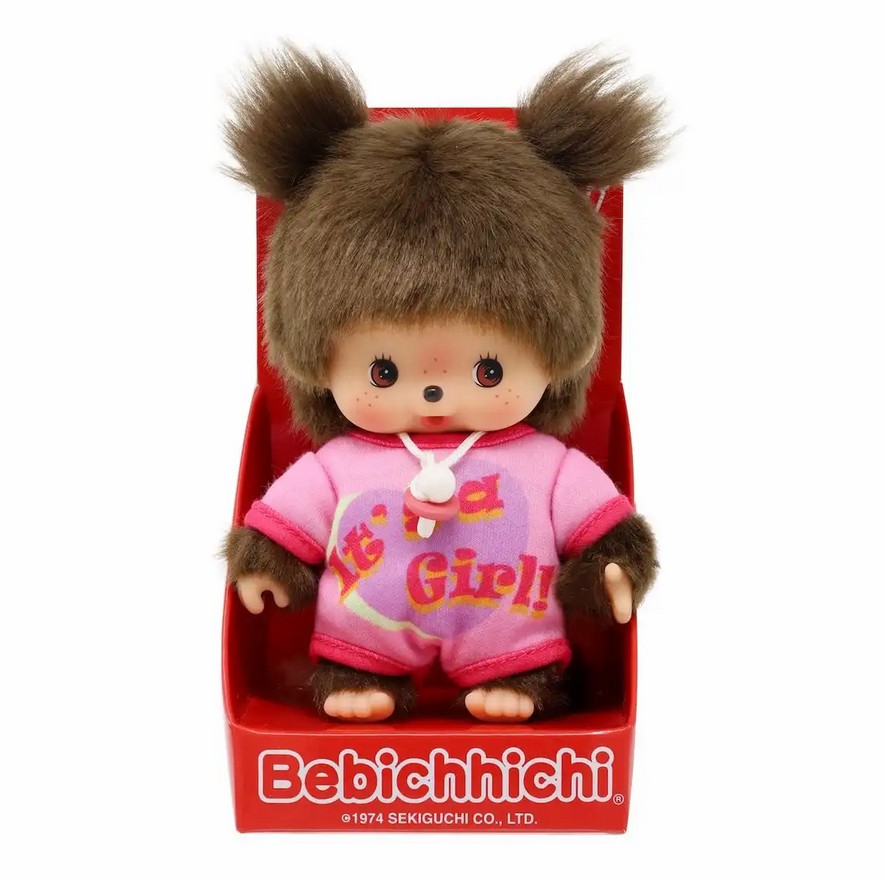 Monchhichi 203857 Plüschfigur Bebichhichi Romper It's a Girl 15 cm Stoff