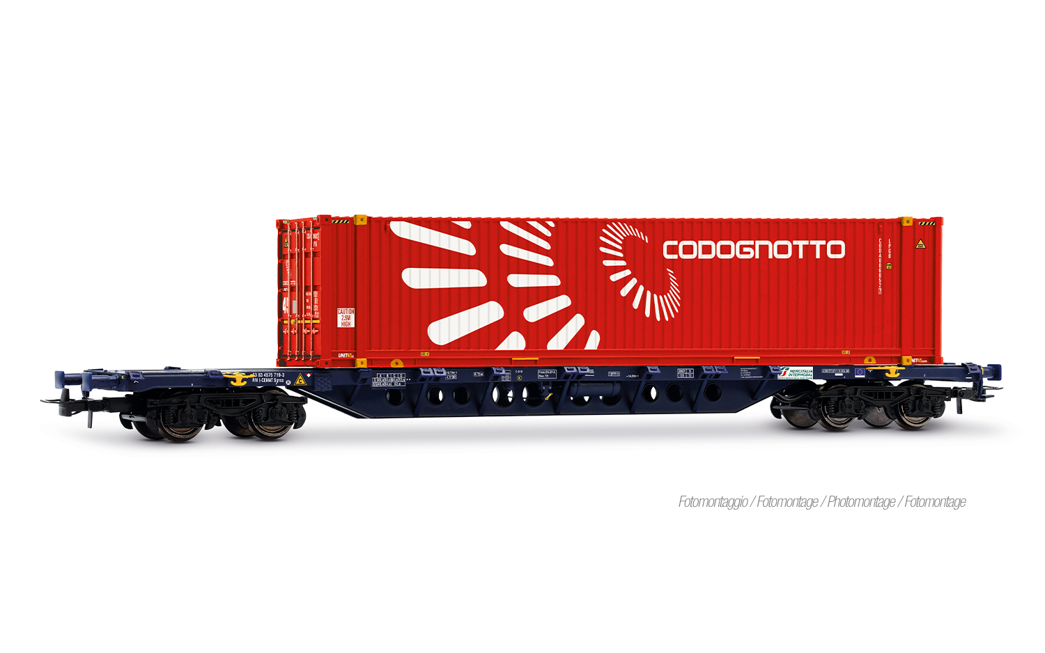 Rivarossi HR6705 Mercitalia Intermodal, 4-achs. Containerwagen der Bauart Sgn