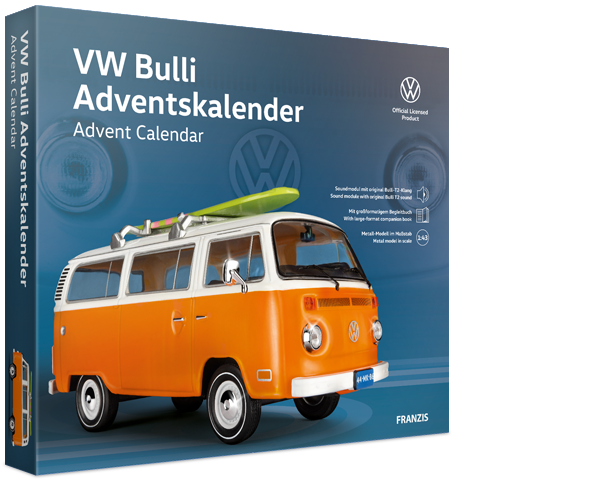 Franzis 67223 VW Bulli T2 Orange Adventskalender 1:43 Bausatz NEU
