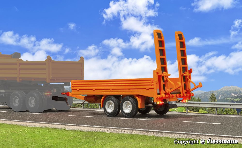 Viessmann 8217 Tandem Tieflader kommunalorange 1:87 Spur H0 NEU