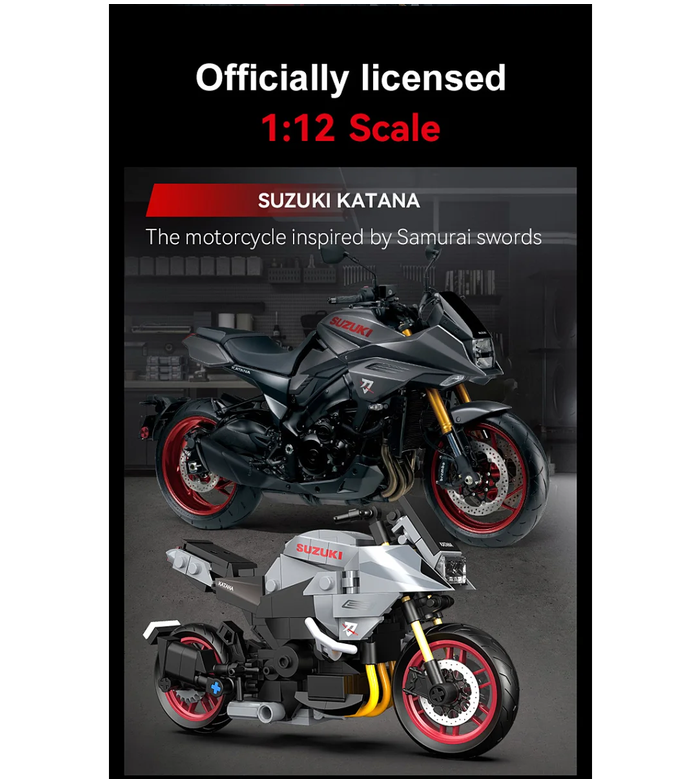 CaDA C62052W Suzuki Katana grau 1:12 Bausatz NEU OVP Bricks