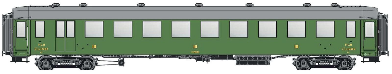 Models World MW40948 Personenwagen OCEM C10yfi 3.Kl. PLM Ep.IIb Spur H0