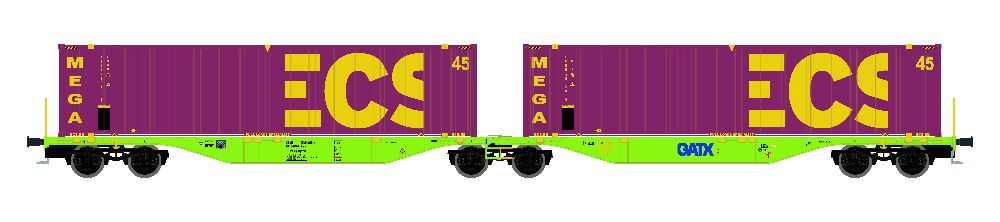 Mehano 30047 Containerwagen Sggmrss'90 GATX, Ep.VI Spur H0