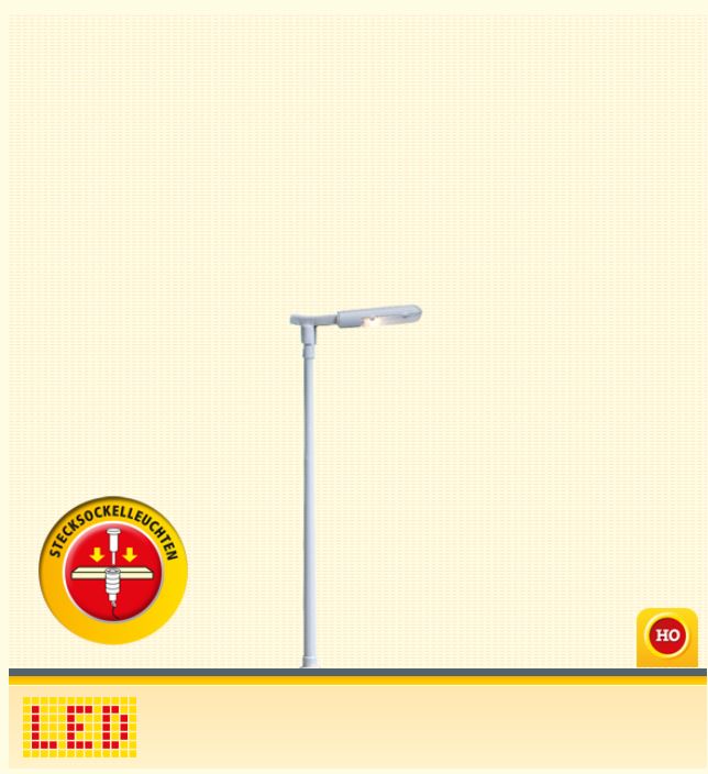 Brawa 84049 Bahnsteigleuchte Stecksockel mit LED 1:87 Spur H0 Neu