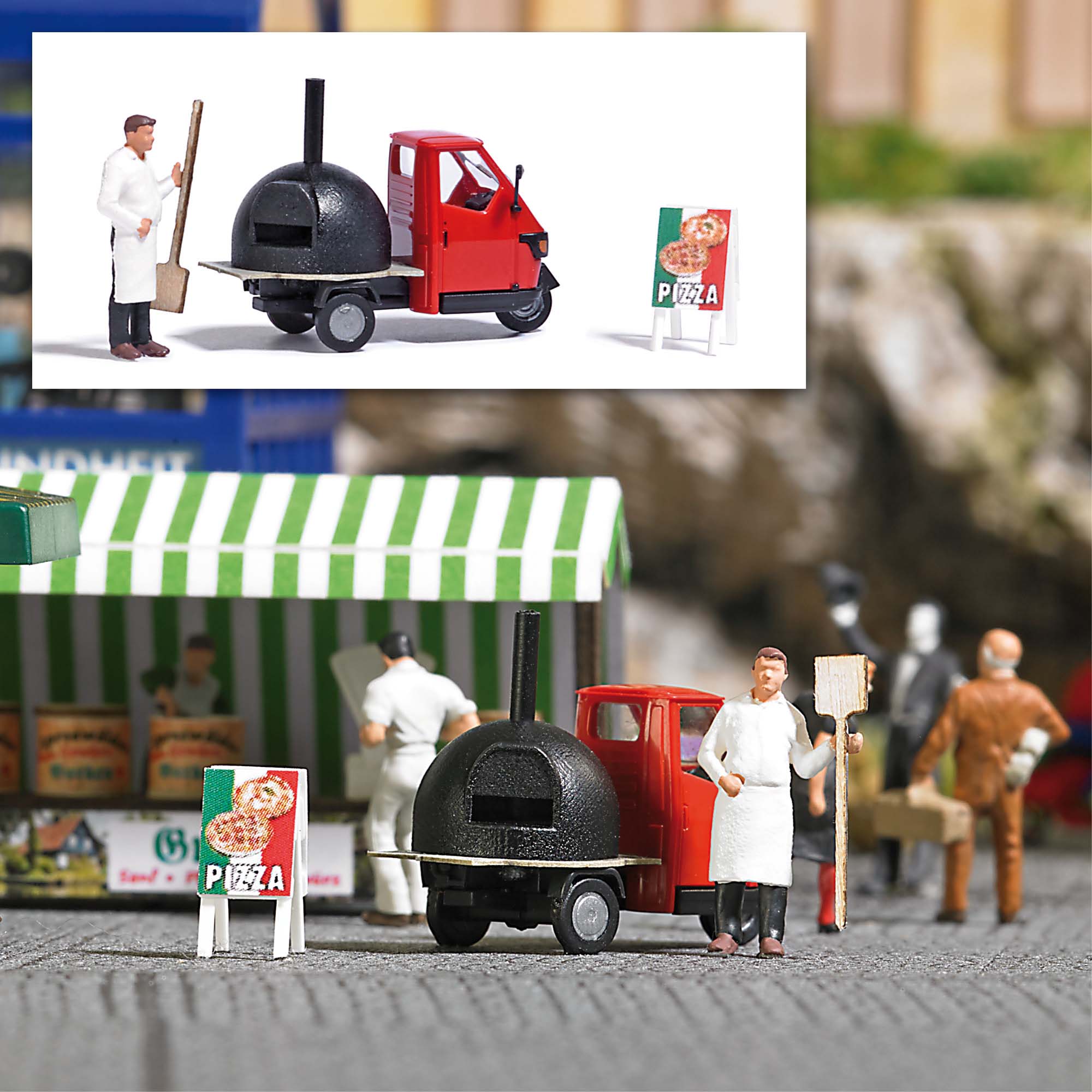 Busch 7992 Action Set Mobiler Pizzabäcker 1:87 Spur H0 Neu OVP