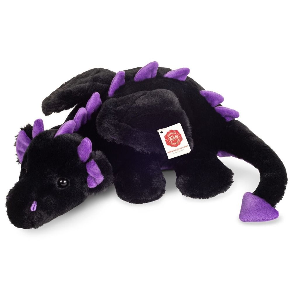 Teddy Hermann 940050 Drache Logan schwarz-lila 32 cm Plüsch/Kuscheltier NEU