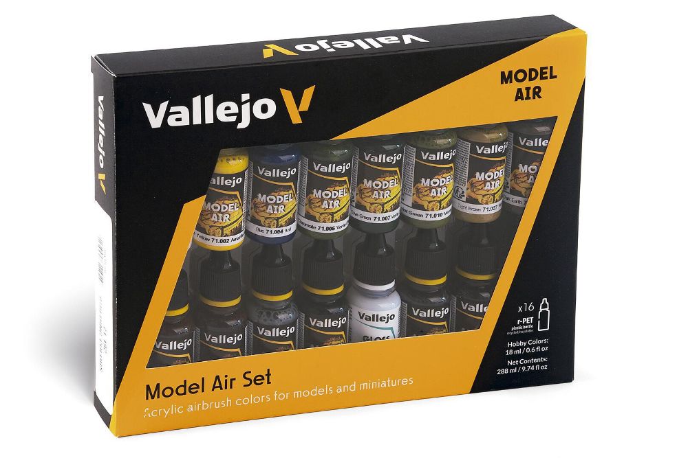 Vallejo 71192 Farb-Set Gebäudefarben 16 x 18 ml Model Air NEU OVP