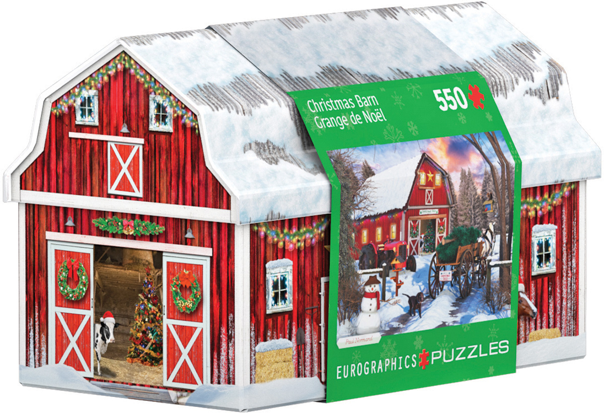 EUROGRAPHICS 8551-5665 Holiday Weihnachts-Farm Dose 550 Teile Puzzle neu OVP