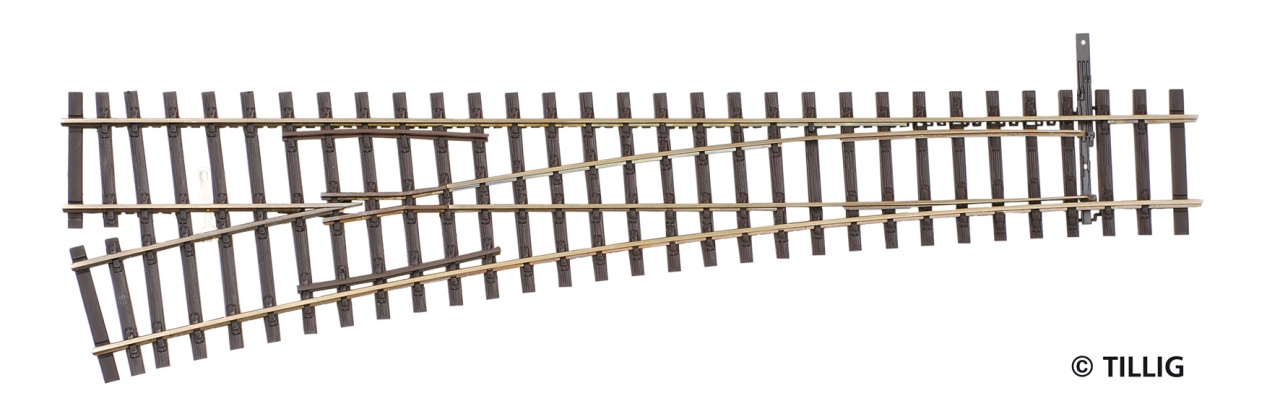 Tillig 85344 Weiche links Herzstückwinkel 11° Abzweig 15° Spur H0