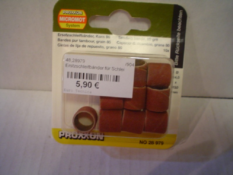 Proxxon 28979 Ersatzschleifbänder für Schleifzylinder 10 Stück