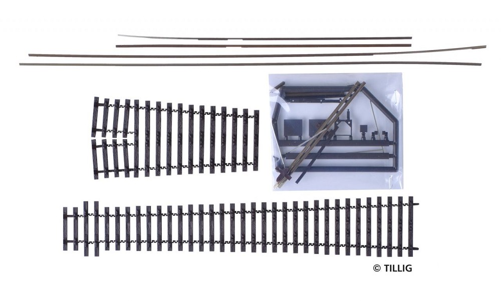 Tillig 85435 Bausatz Flexsteg-Weiche, Herzstückwinkel 7°