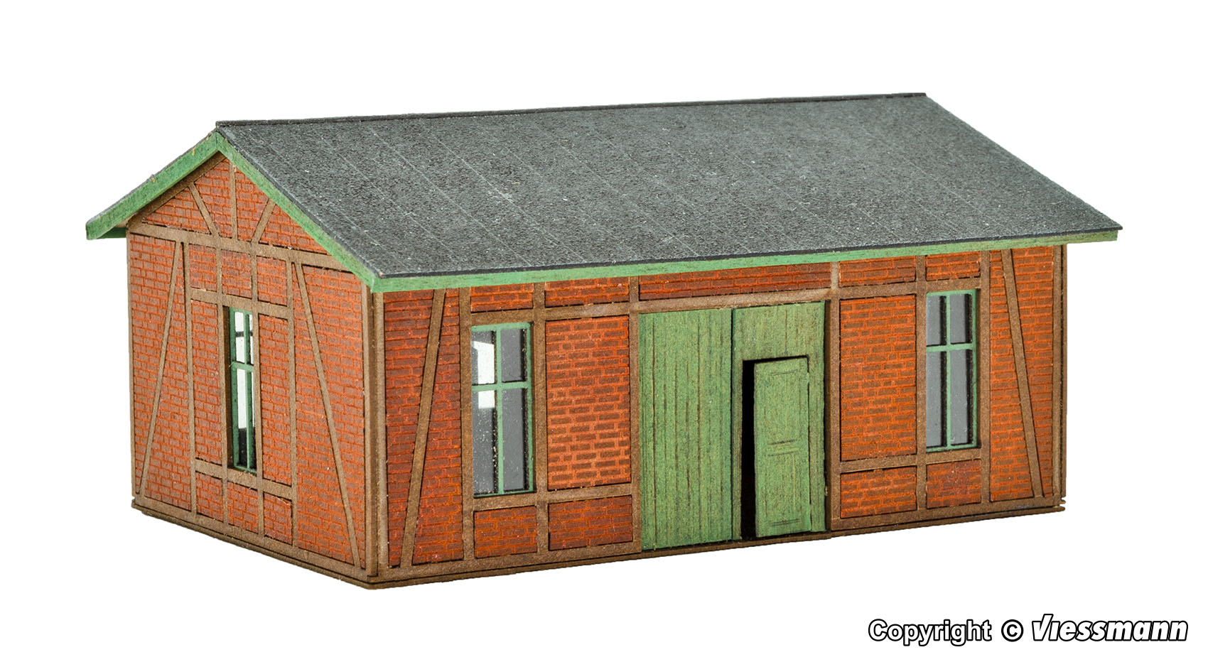 Vollmer 49380 Werkstatt mit Ziegel-/Fachwerkfassade Polyplate Spur TT