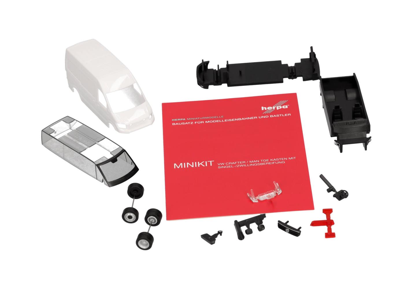 Herpa 014038 MiniKit VW Crafter Kasten HD Zwillingsantrieb weiß 1:87