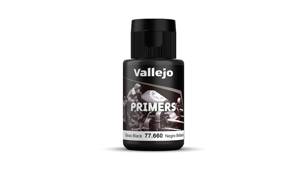 Vallejo 77660 Grundierung, schwarz, glänzend, 32 ml Metal Color NEU
