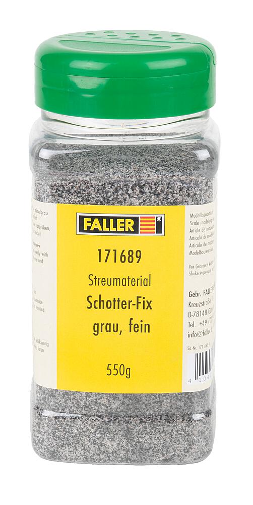 Faller 171689 Streumaterial Schotter-Fix, grau, fein, 550 g