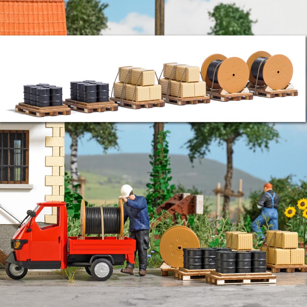 Busch 10264 Paletten mit Ladegut 1:45 Spur 0 Bausatz Neu OVP