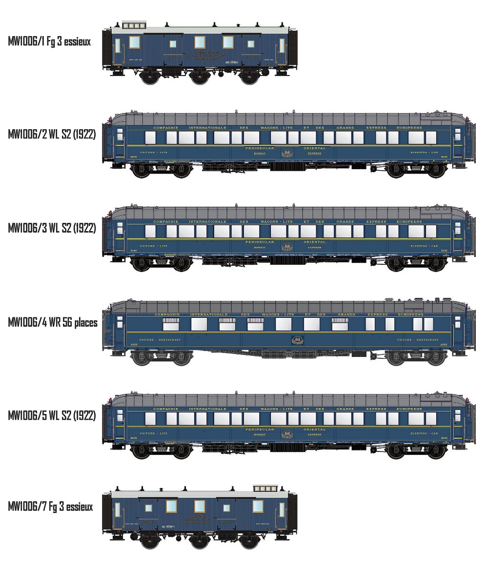 Models World MW1006 6er Set Personenwagen CIWL EP.II IB 1:87 Spur H0