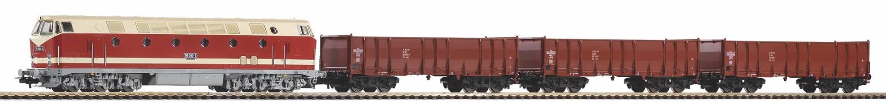 Piko 57138 Start-Set Bettung BR 119 + 3 Hochbordwgn Spur H0