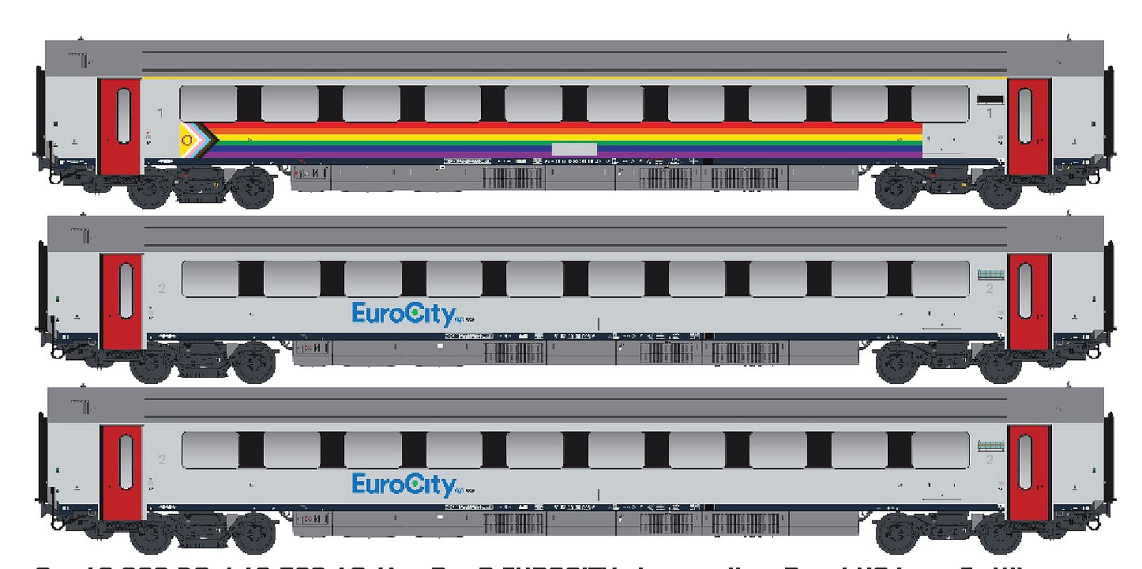 LS Models 43060DC 3er Set Personenwagen I11 (A+B+B) SNCB Spur H0