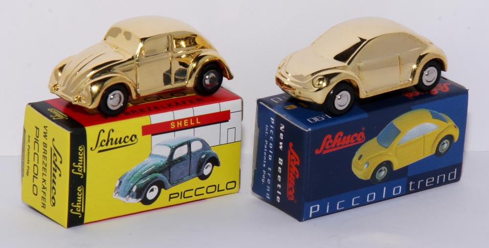Schuco Piccolo Set VW Käfer, VW Beetle 2 Stk., 1:90, gold, OVP