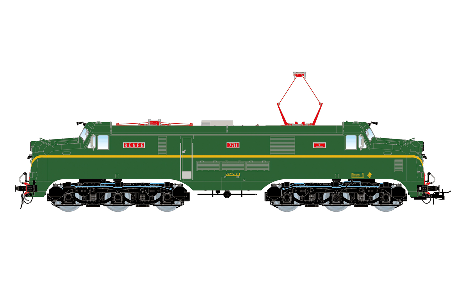 Electrotren HE2039 RENFE, sechsachs. Elektrolokomotive 277-011, hellgrün-gelbe