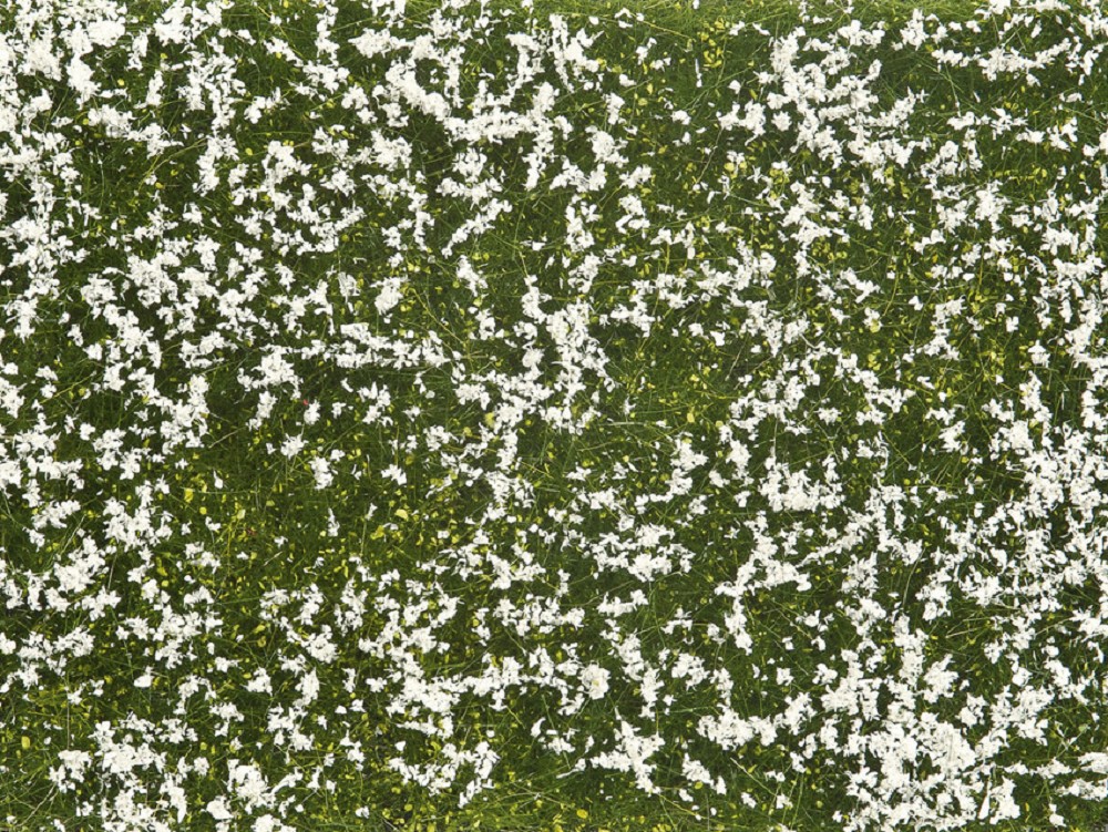 Noch 07256 Bodendecker-Foliage Wiese weiss - 12 x 18 cm - Neu