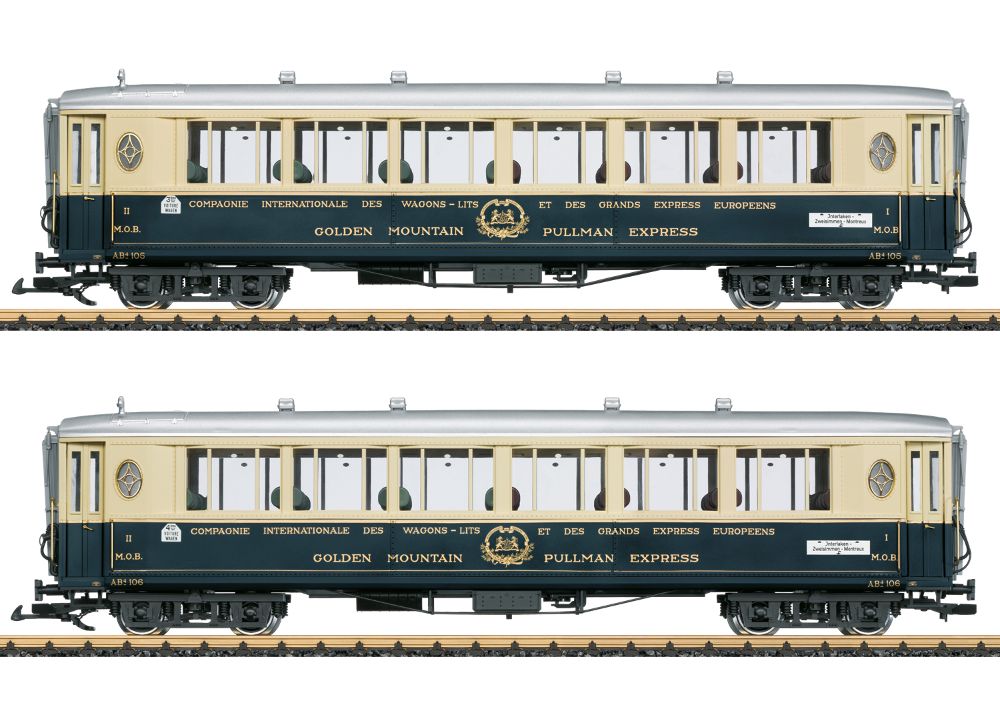 LGB 36661 Personenwagen-Set 2 Golden Pass MOB (CIWL) Spur G