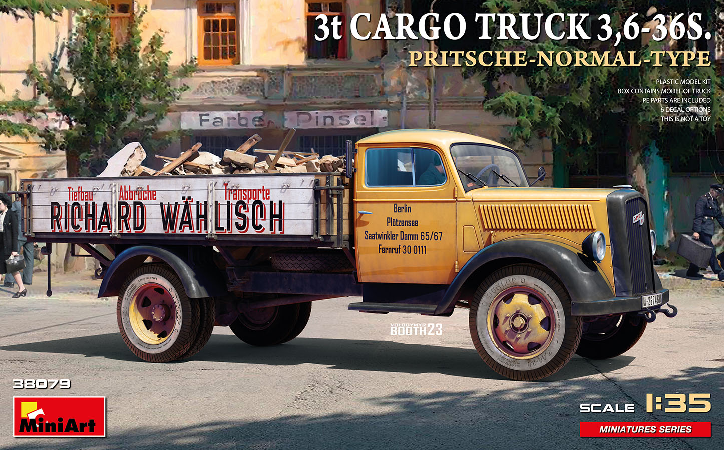 MiniArt 38079 3t Cargo Truck 3,6-36S Pritschenw. 1:35 Bausatz Neu
