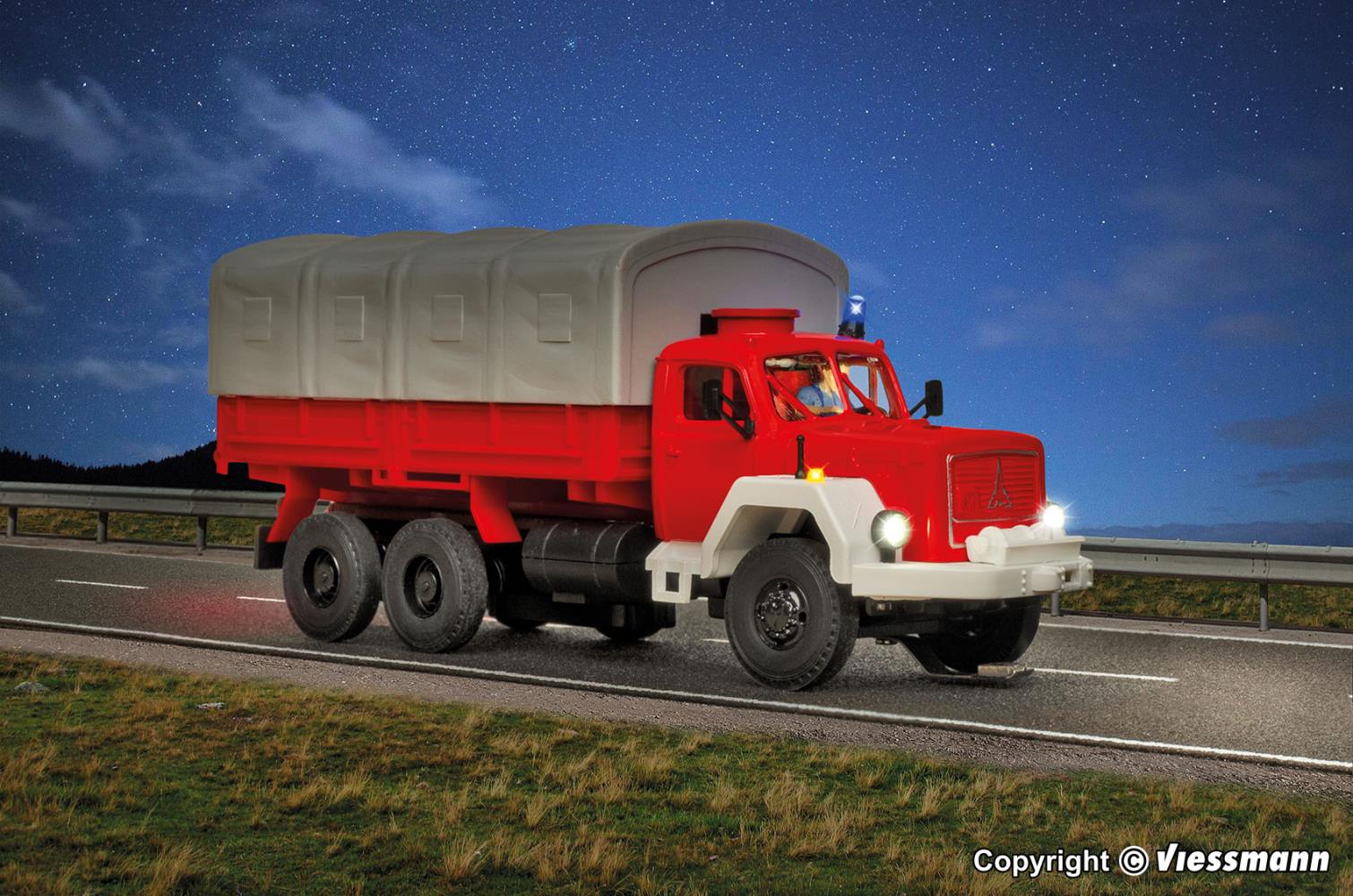 Viessmann 8054 Feuerwehr MAGIRUS JUPITER 3-achs Pritsche Spur H0