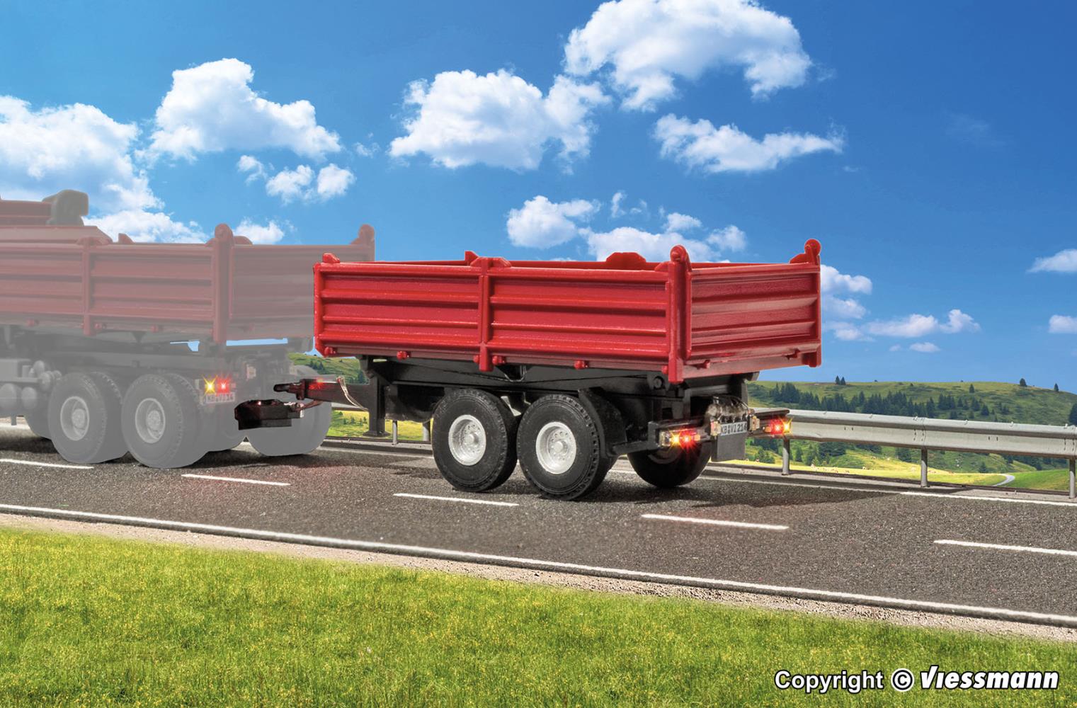 Viessmann 8214 Tandem Kipper rot Funktionsmodell CarMotion Spur H0