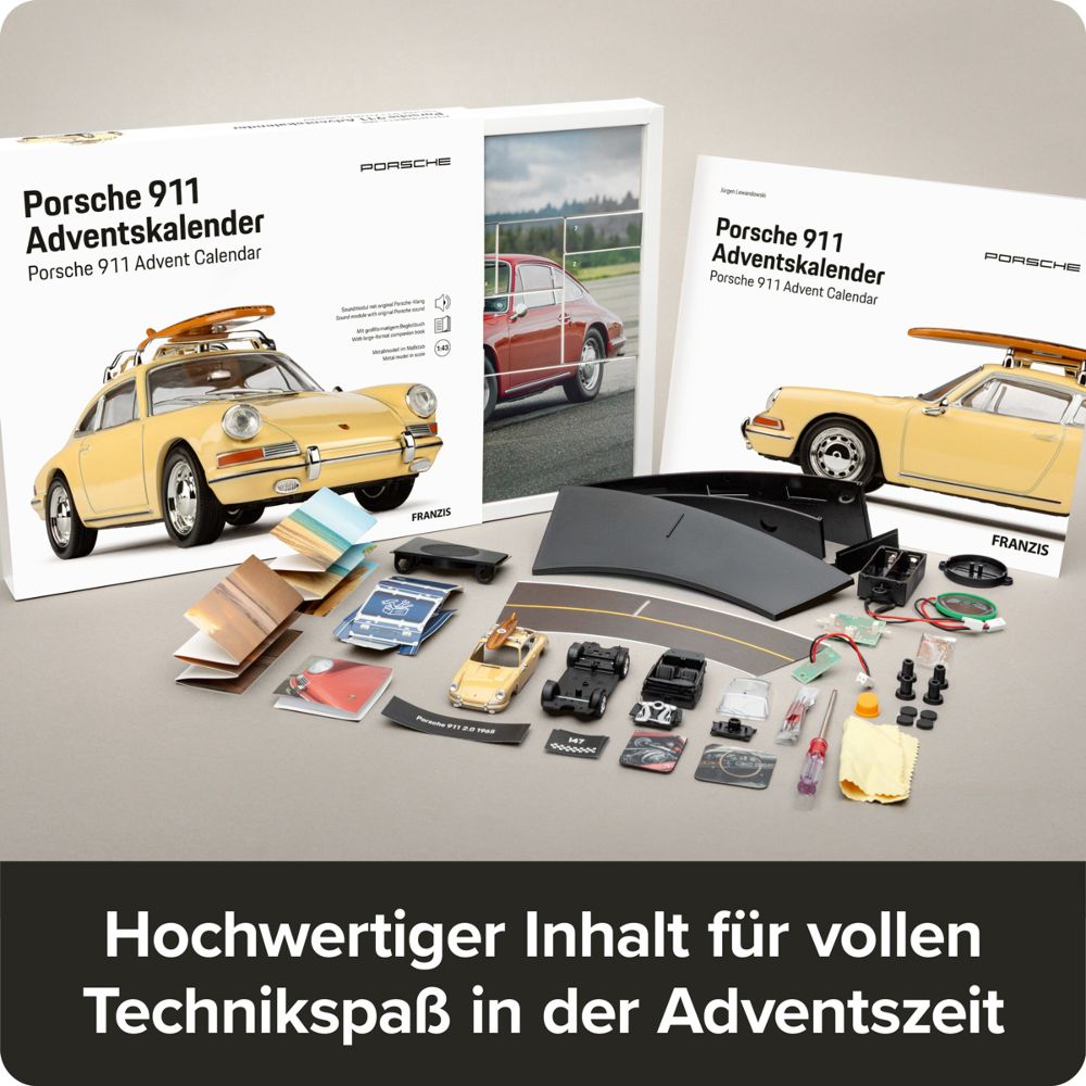 Franzis 67263 Porsche 911 "Surfbrett" Adventskalender 1:43 Bausatz