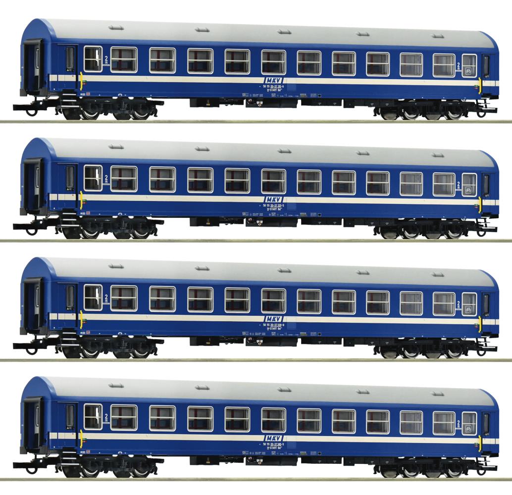 Roco 6200031 4-tlg Set Schnellzugwagen MAV 1:87 Spur H0 DC Neu