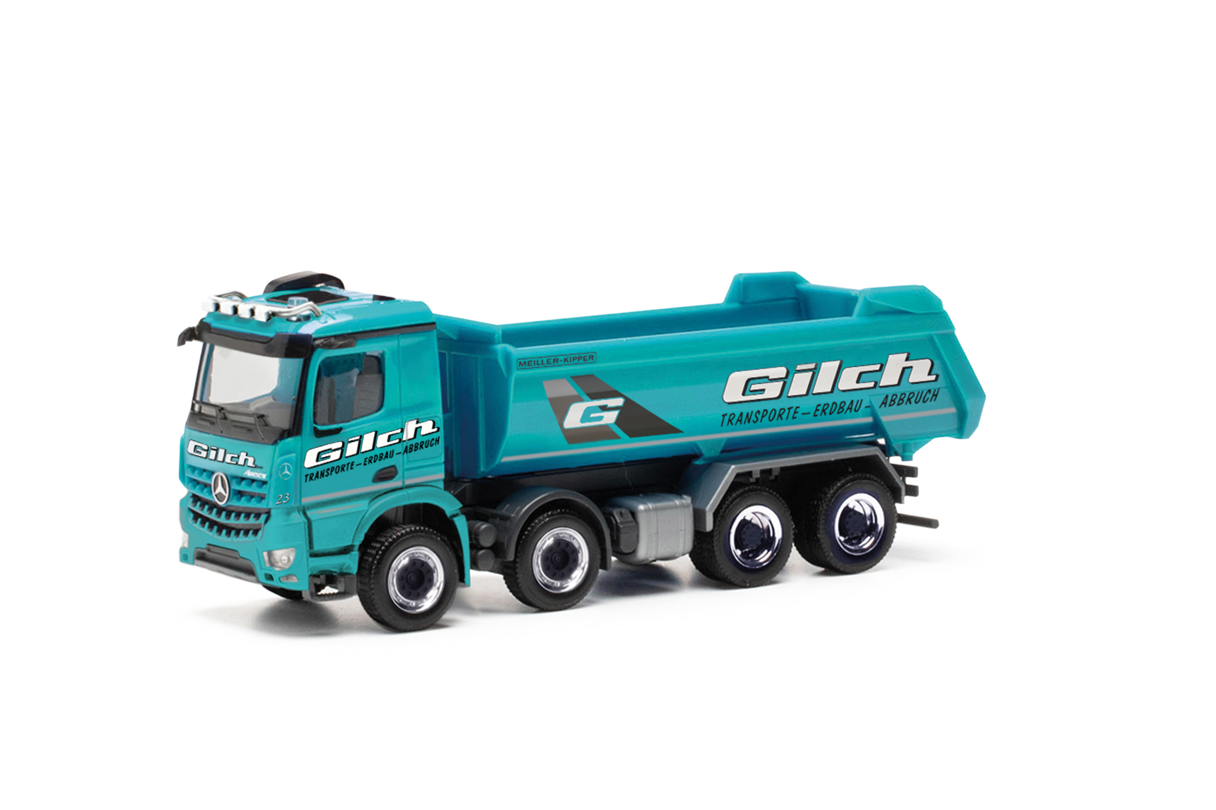 Herpa 321174 MB Arocs RuMu-LKW Gilch Erdbau
