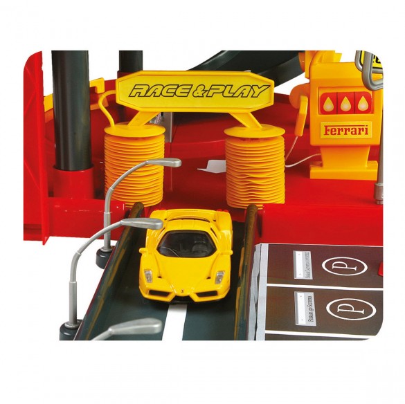Bburago 18-31204 Ferrari R&P 1:43 "ParkingGarage" inkl. 2 Fahrzeugen