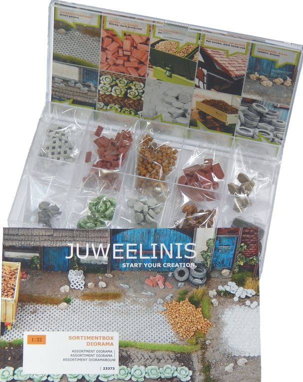 Juweela 23373 Sortiment-Box Diorama - 1:32 - 10 Art. - Neu - OVP