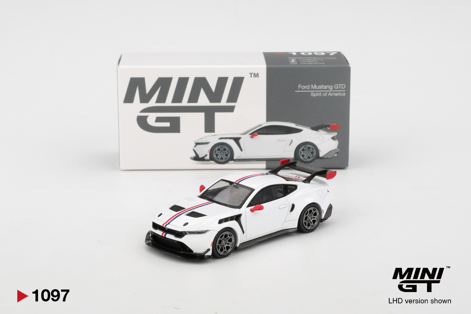 Mini GT 1097 Ford Mustang GTD Spirit of America 2025 1:64 NEU OVP