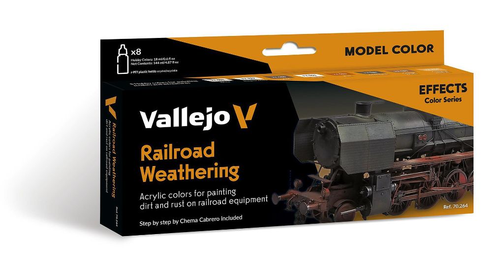 Vallejo 70264 Farb-Set Eisenbahn-Alterung 8 x 18 ml Model Color NEU