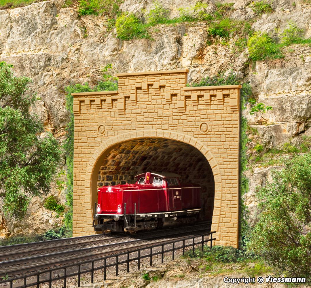 Vollmer 47813 Tunnelportal mit Aufsatz zweigleisig 2 Stück Spur N Neu