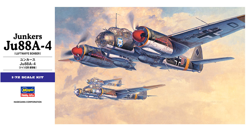 Hasegawa E25 Junkers Ju88A-4 1:72 Plastikmodellbausatz Neu OVP