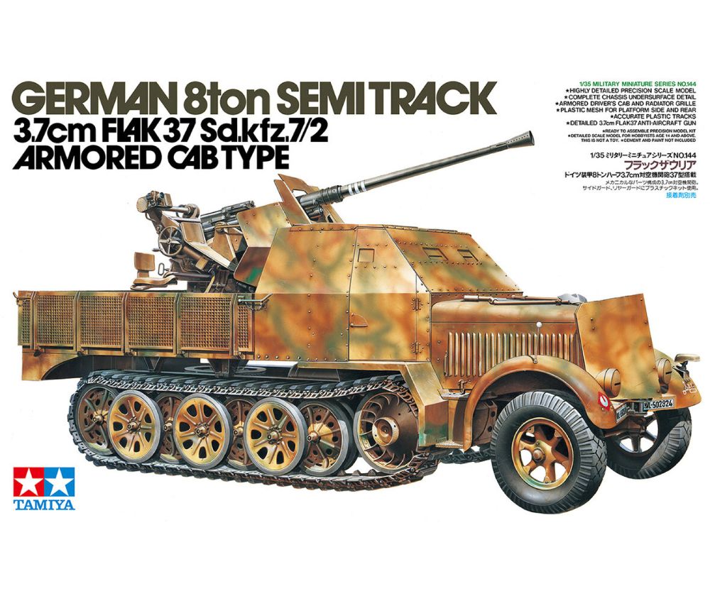 Tamiya 35144 Dt. Sd.Kfz.7/2 8to Halbk.Flak37 1:35 Bausatz NEU OVP